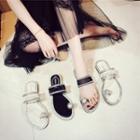 Embellished Toe-loop Slide Sandals