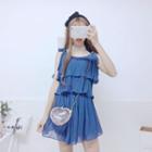 Set: Strappy Frill-trim Top + Shorts