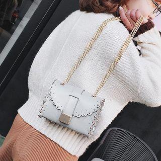 Studded Scalloped-trim Cross Bag