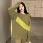 Two-tone Sweater Green & Army Green - One Size