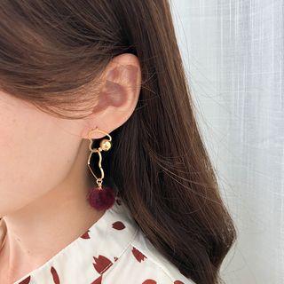 Bobble Heart Dangle Earring S925 Silver Earring - One Size
