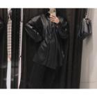 Faux-leather Loose-fit Shirt