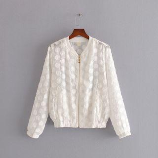 Dotted Sheer Bomber Jacket