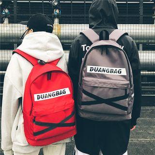 Cross Strap Lettering Nylon Backpack