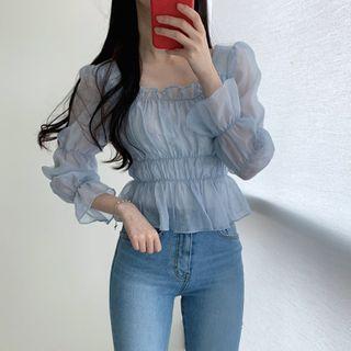 Sheer Smocked Top