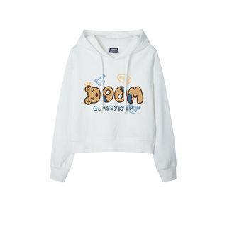 Long Sleeve Lettering Cropped Hoodie