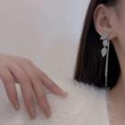 Leaf Rhinestone Alloy Dangle Earring 1 Pair - E4734 - Silver - One Size