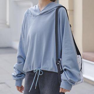 Drawstring Hoodie Ash Blue - One Size