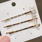 Set Of 3: Hair Clip Ly341 - Set Of 3 - Gold - One Size