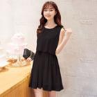 Chiffon Sleeveless A-line Mini Dress