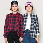 Frayed Hem Plaid Shirt