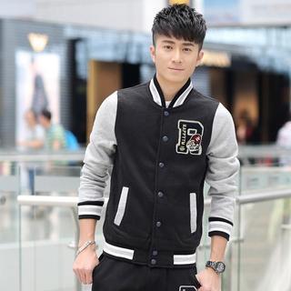 Color Block Baseball Jacket