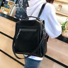 Faux Leather Three-way Backpack