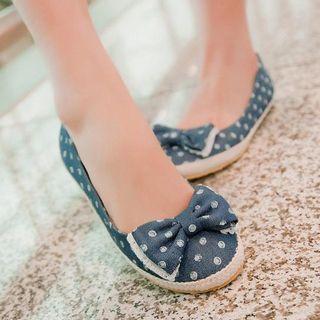 Dotted Bow Accent Flats