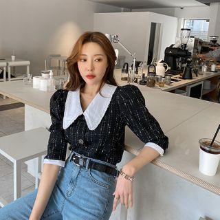 Chelsea-collar Tweed Blouse