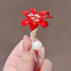 Flower Rhinestone Brooch Ly2264 - Red - One Size