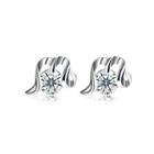 925 Sterling Silver Simple Mini Elegant Ear Studs And Earrings With Cubic Zircon Silver - One Size