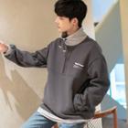 Mock Two-piece Half-zip Pullover