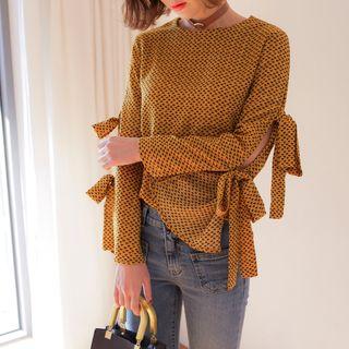 Tie-sleeve Pattern Top