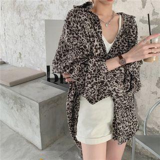 Leopard Shirt Leopard Pattern - Black & Gray - One Size