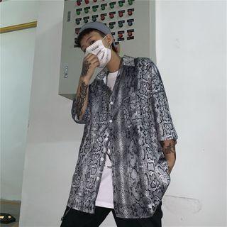 Printed Snake Oversize Shirt