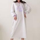 Contrast-trim Letter Midi T-shirt Dress