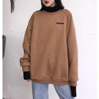 Couple Matching Mock Two-piece Lettering Sweatshirt