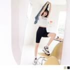 High Waist Plain Slim-fit Shorts