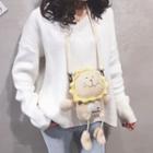 Letter Embroidered Cotton Lion Crossbody Bag Jc055 - Lion - One Size