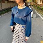 Set: Mock Two Piece Pullover + Dotted A-line Skirt