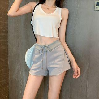 Drawstring Shorts Light Gray - One Size