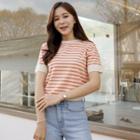 Basic Colored Stripe Knit Top