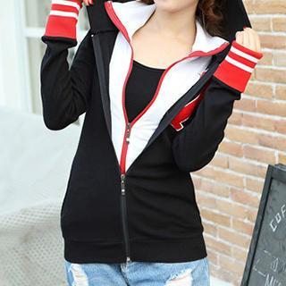 Mock Two-piece Hooded Jacket