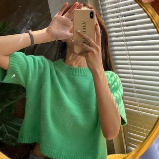 Plain Short Sleeve Sweater