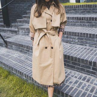 Double-button Flap Trench Coat