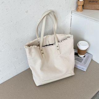 Frayed Canvas Tote Bag