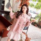 Sheer Panel Sweatshirt Dress