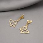 Butterfly Alloy Earring 1 Pair - E4169 - Silver - One Size