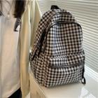 Gingham Zip Backpack Plaid - Black & White - One Size
