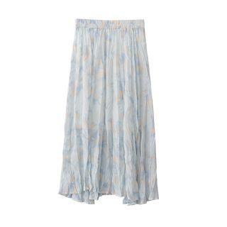 Tie Dye Chiffon Midi Skirt
