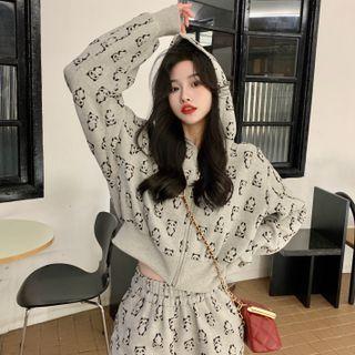 Cartoon Panda Zip-up Hoodie / Sweatpants