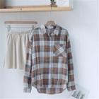 Plaid Shirt / Corduroy Skirt