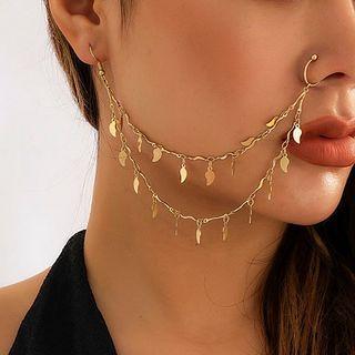 Layered Chain Nose Ring Earring