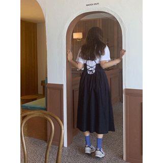 Spaghetti-strap Cross-back Long Dress