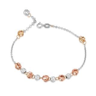 14k/585 Tri-color Gold Two-style Balls Bracelet