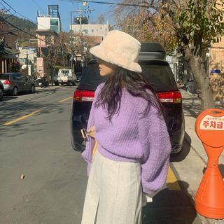 Woolen Crop Blouson Sweater