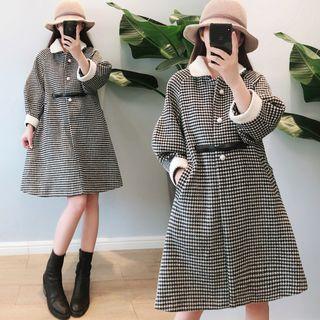 Houndstooth Single Breasted Coat