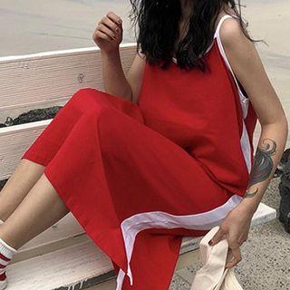 Contrast Trim Spaghetti-strap Dress