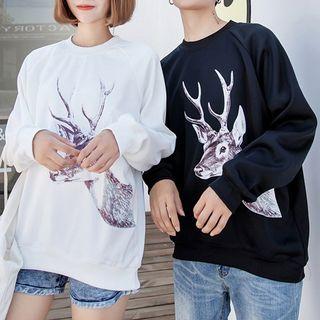 Couple Matching Deer Print Sweatshirt