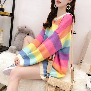 Rainbow-stripe Loose-fit Sweater